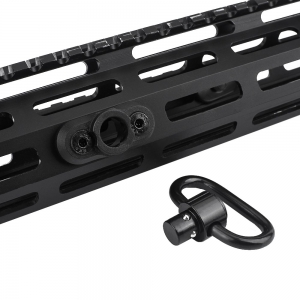 Foto METAL GANCIO CINGHIA QD CON ATTACCO PER KEYMOD/M-LOK NERO (ME4019-B